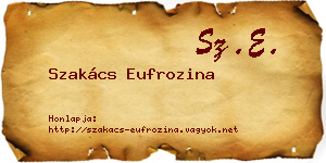 Szakács Eufrozina névjegykártya