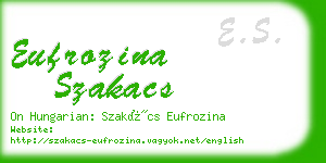 eufrozina szakacs business card